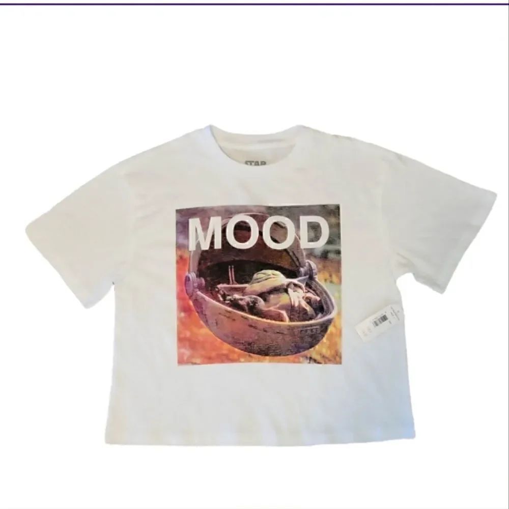 NWT STAR WARS "MAD ENGINE" BRAND  BABY YODA MOOD POD CROP TOP SZ.S